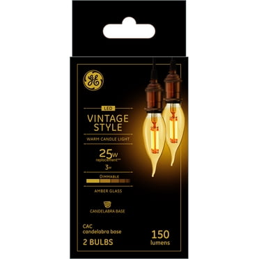 1-Pack GE Lighting 36501 Dimmable LED Vintage Style 3 25-Watt Replacement Soft White 125-Lumen Light Bulb with Amber Glass A15 1-Pack GE Lighting 36501 Dimmable LED Vintage Style 3 25-Watt Replacement Soft White 125-Lumen Light Bulb with Amber Glass A15